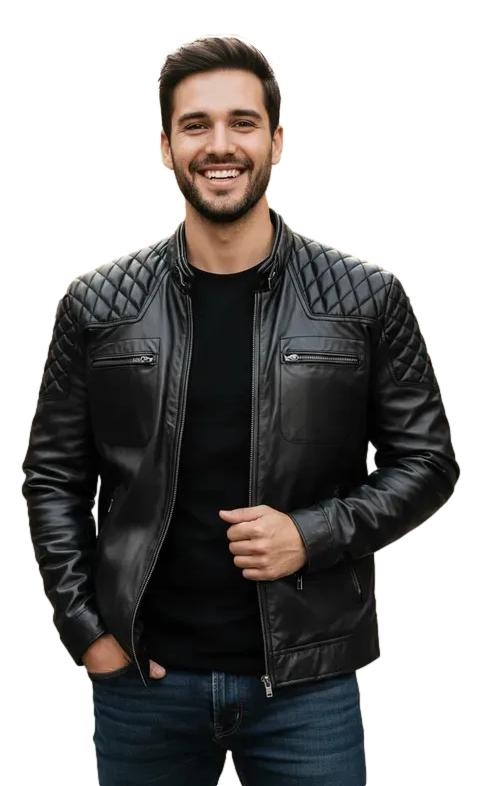 Miniatura 4 - Jaqueta de Couro Legítimo Masculino Esportiva