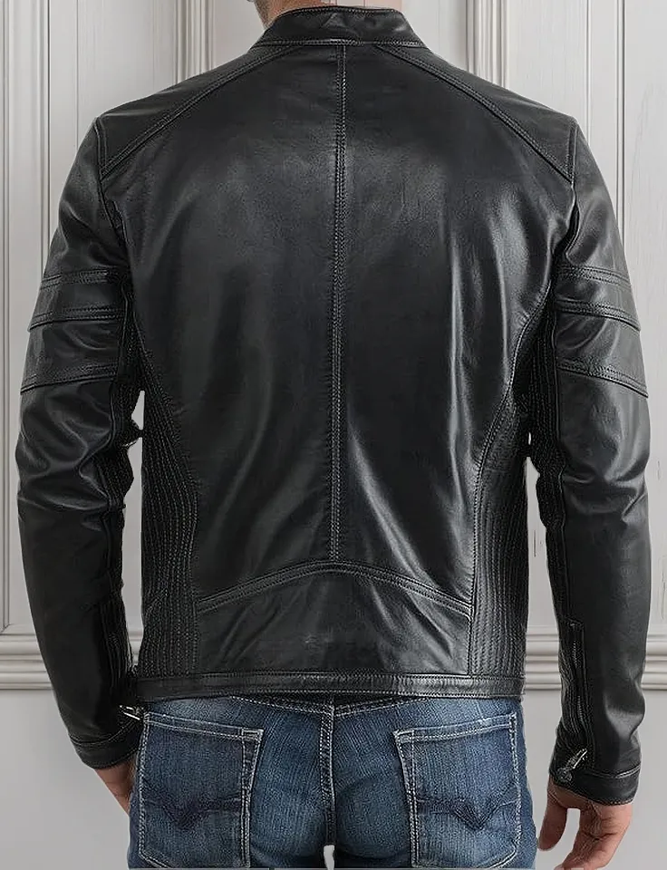 Miniatura 21 - Jaqueta de Couro Legítimo Masculino Esportiva