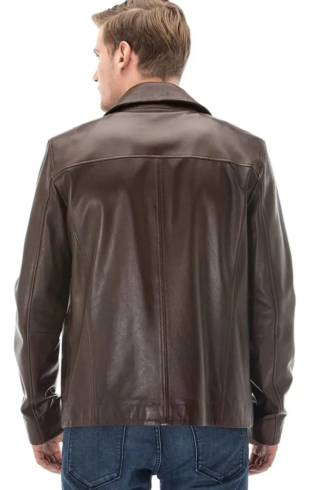 Miniatura 23 - Jaqueta de Couro Legítimo Masculino Esportiva